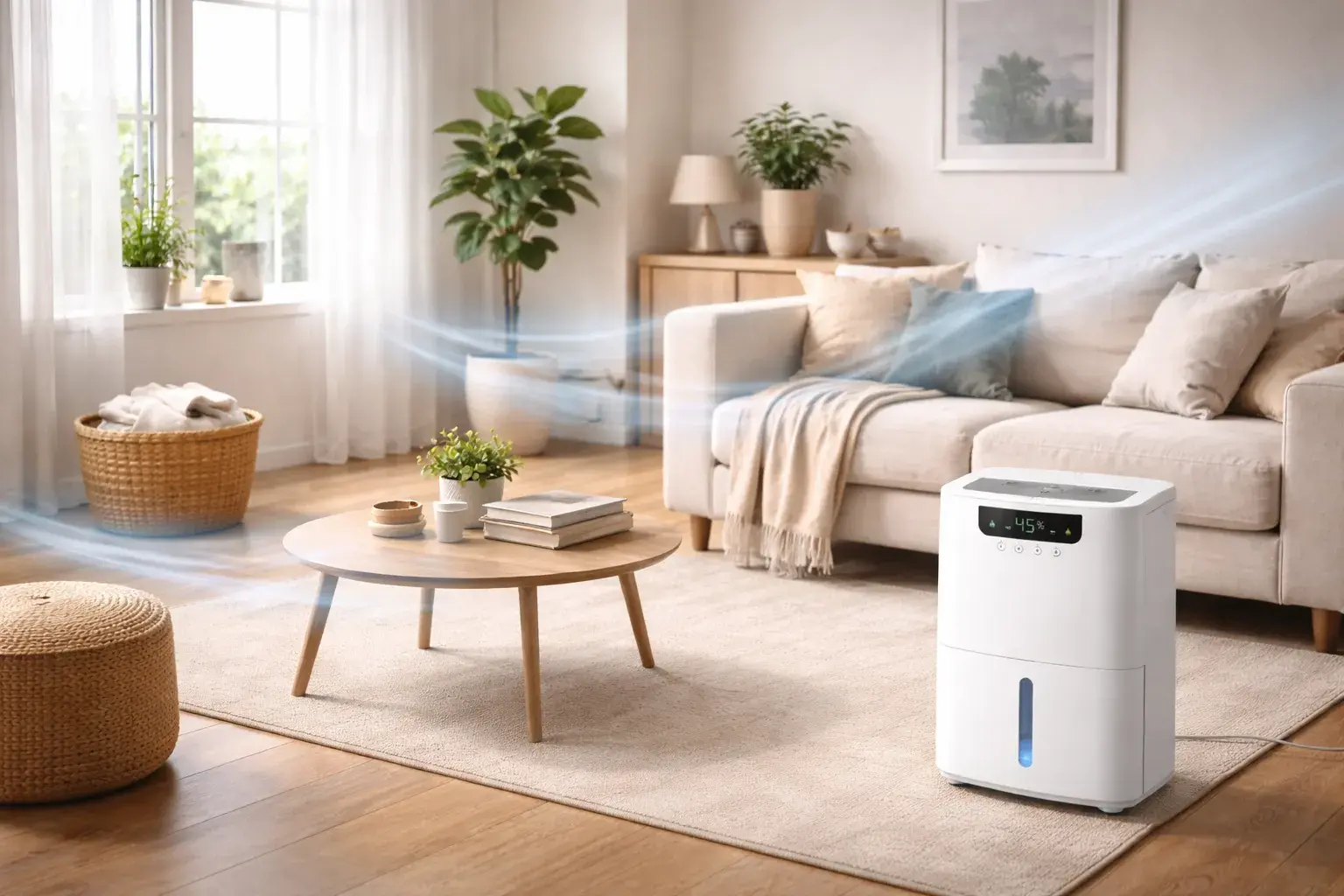 Ambiente domestico confortevole con umidità controllata